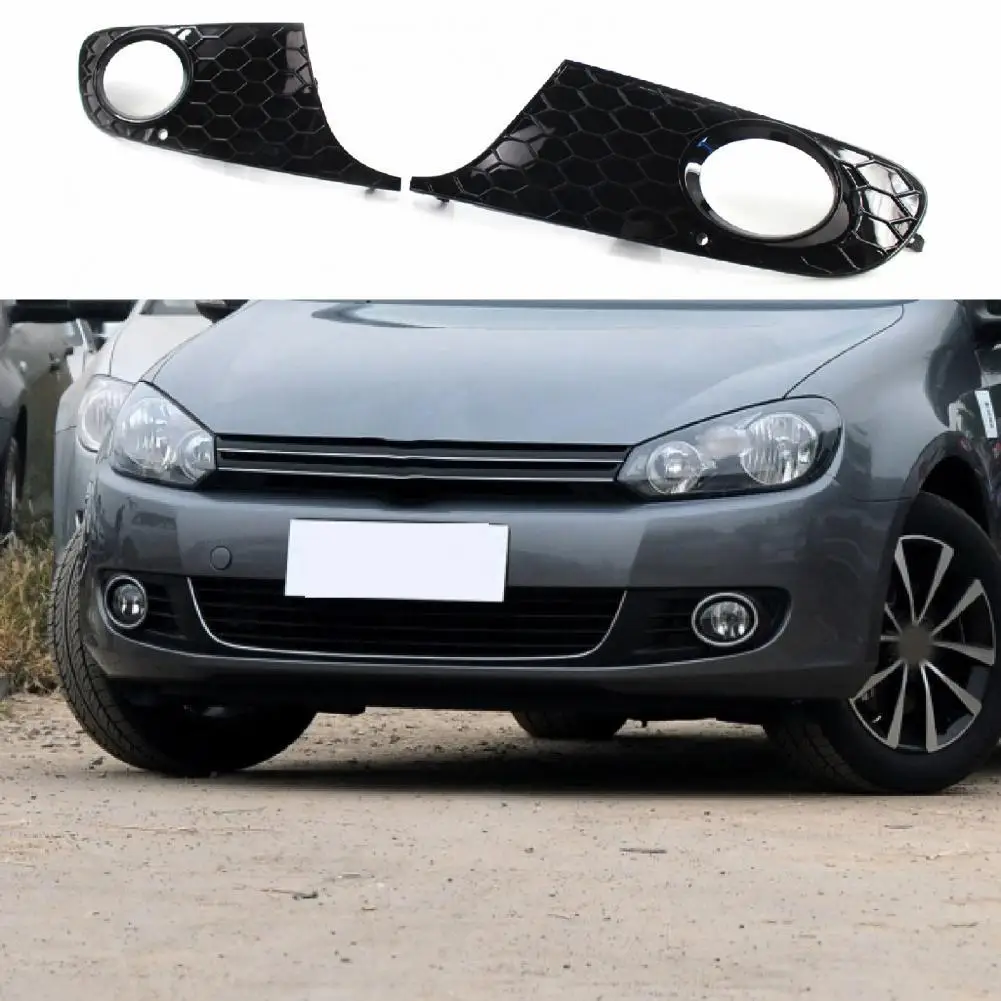 

2Pcs Anti-corrosive Fog Lamp Cover Professional Anti-scratch Fog Light Grille Replacement Car Accessories for VW Golf 6 09-13