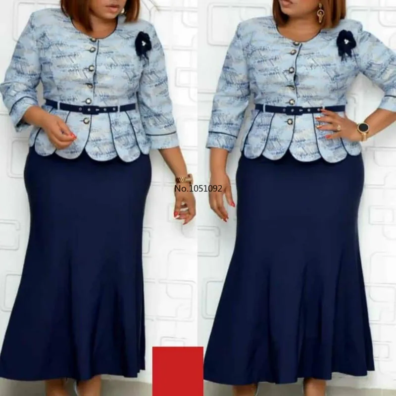 Комплект из 2 предметов длинное платье макси африканские платья для женщин