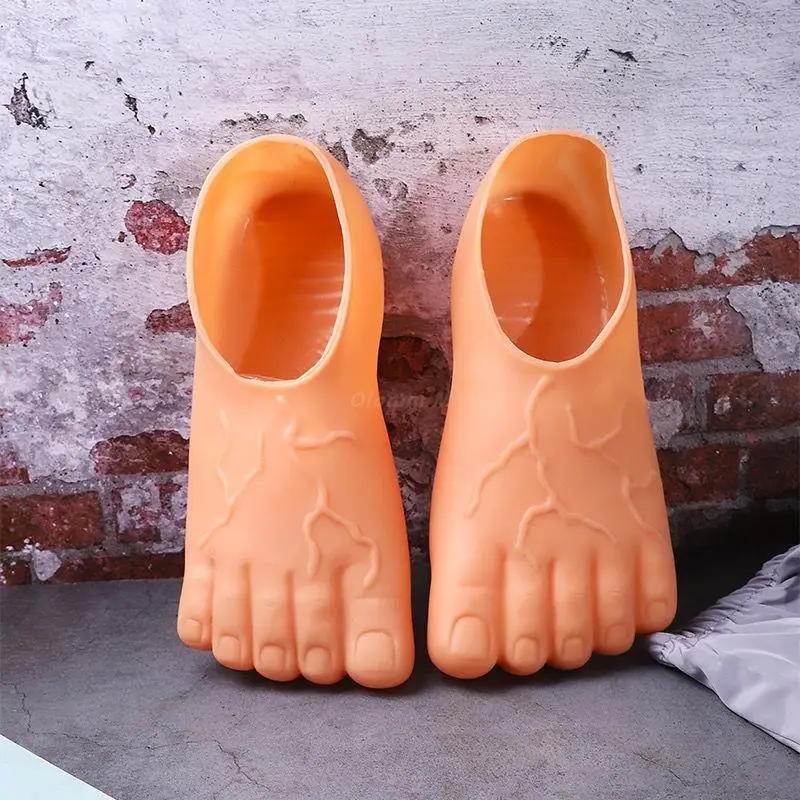 Забавные мужские слайдеры имитация гигантских ног босоножки с пятью пальцами