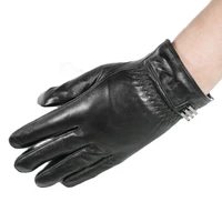 touch screen mens sheepskin gloves short korean version fleece thick leather male