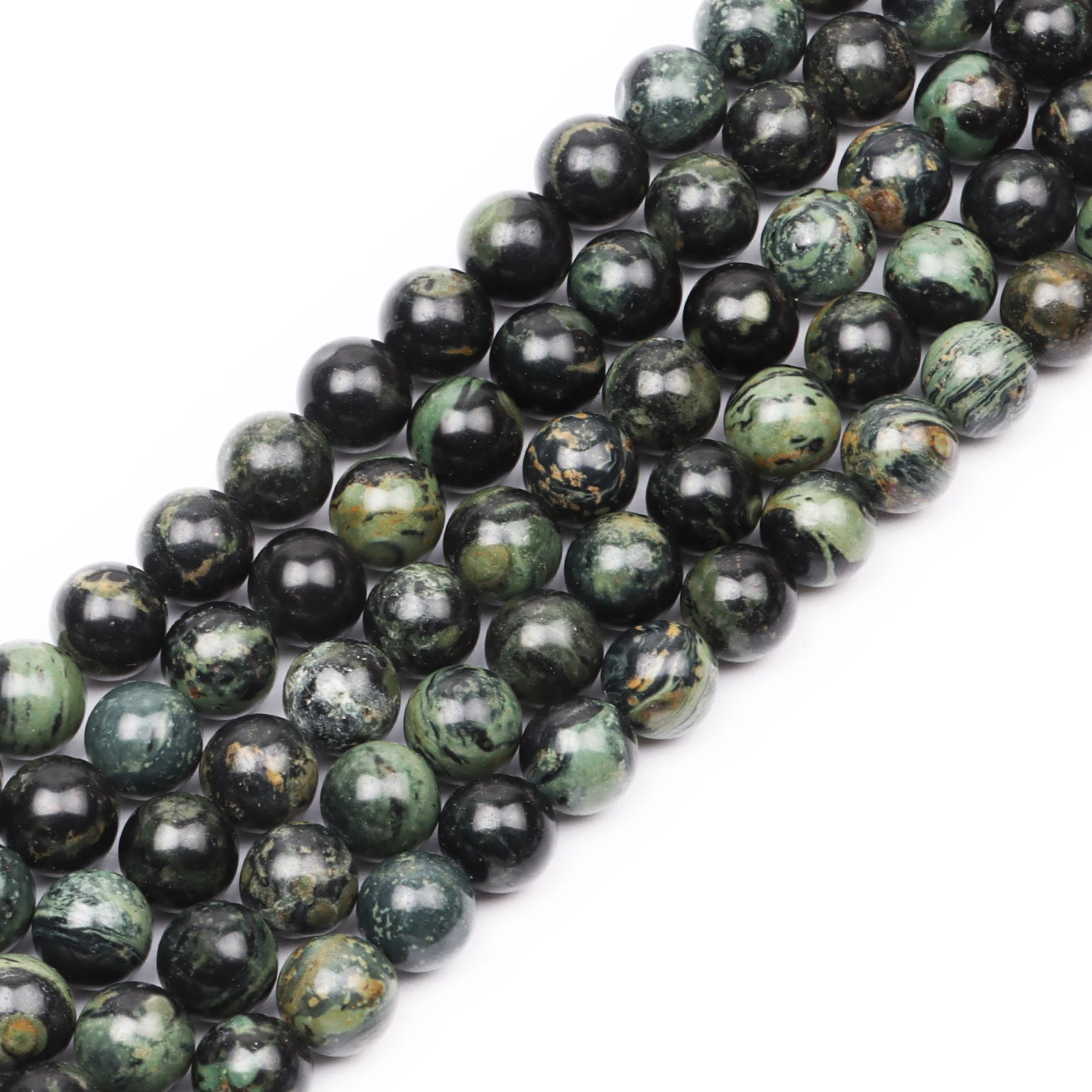 

Natural Round Stone Beads, Natural Gemstone Hole Size 6/8/10mm Crystal Energy Stone Healing Power Kambaba Jasper Beads