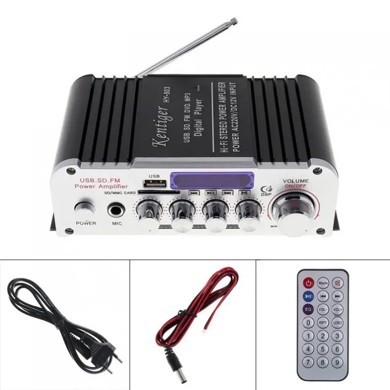 

2CH HIFI Bluetooth Car Audio Power Amplifier FM Radio Player Car Motorcycle Home Amplifier subwoofer with MP3/CD/DVD input