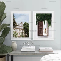 decoration house in paris wall art canvas painting vintage poster old door posters and prints wall pictures for living room home