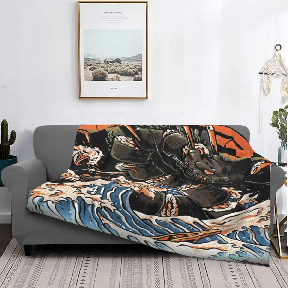 

Manta clásica de dragón de Sushi negro, a cuadros para cama colcha, cubierta de playa, toalla de playa de lujo