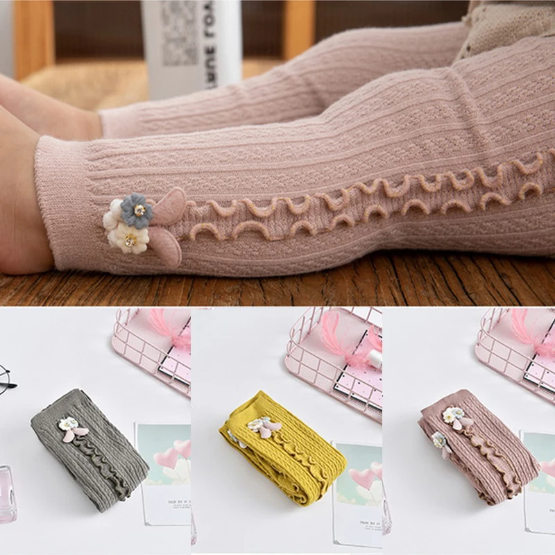 

Демисезонные детские штаны для девочек, чулки, зимние леггинсы для девочек, волнистые штаны, Детские облегающие брюки, эластичные мягкие де...