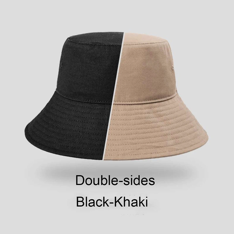 

Large Sun Hats Men Summer Double Side Bucket Hat Men's Pure Color Panama Fedoras Outdoor Fisherman Hat Visor Basin Cap Beach Hat