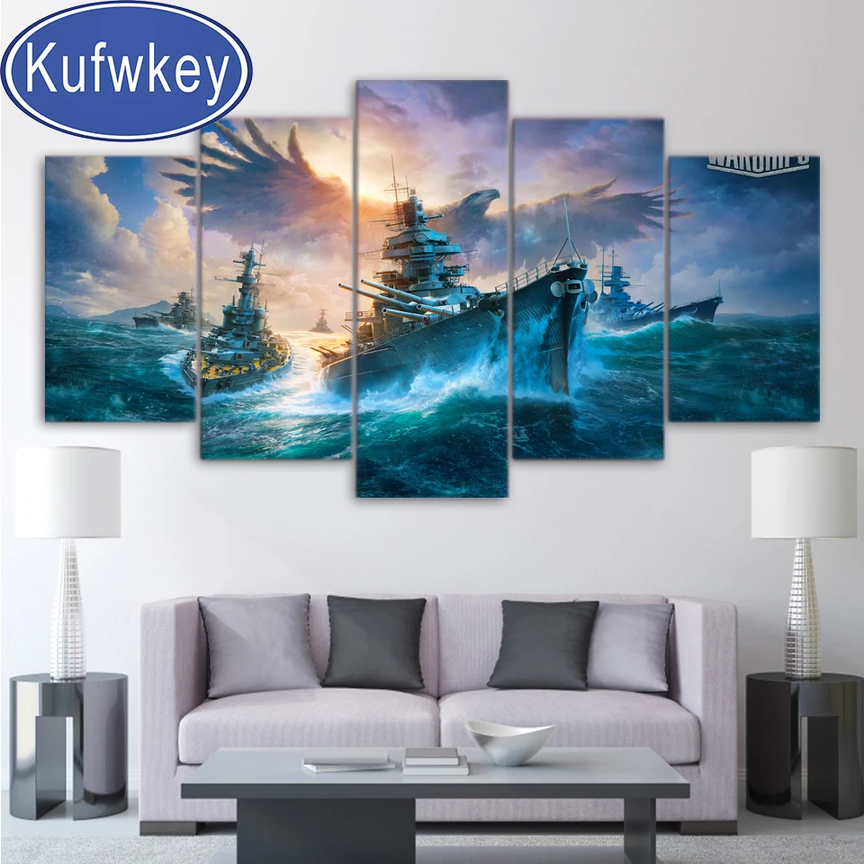 Настенные наклейки eagle warship квадратные и круглые алмазные картины 5 шт. 5d diy