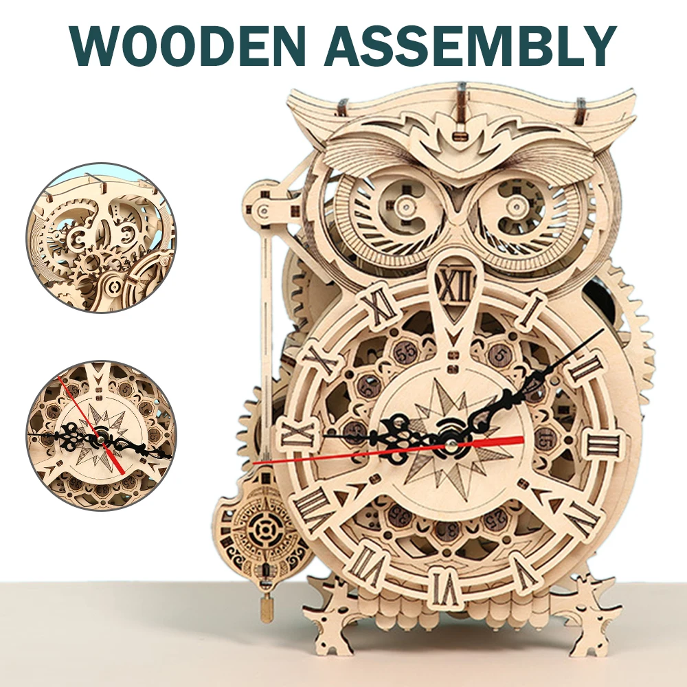 Деревянные Сова 161 шт. часы сделай сам Ассамблеи игрушка головоломка Модель