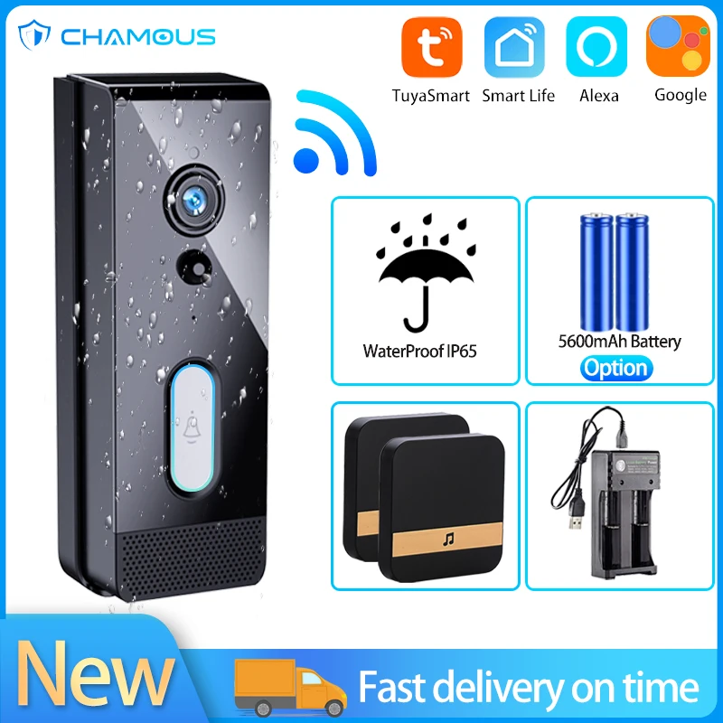 Tuya видео дверной звонок Беспроводная наружная камера Водонепроницаемый IP65 Wi-Fi