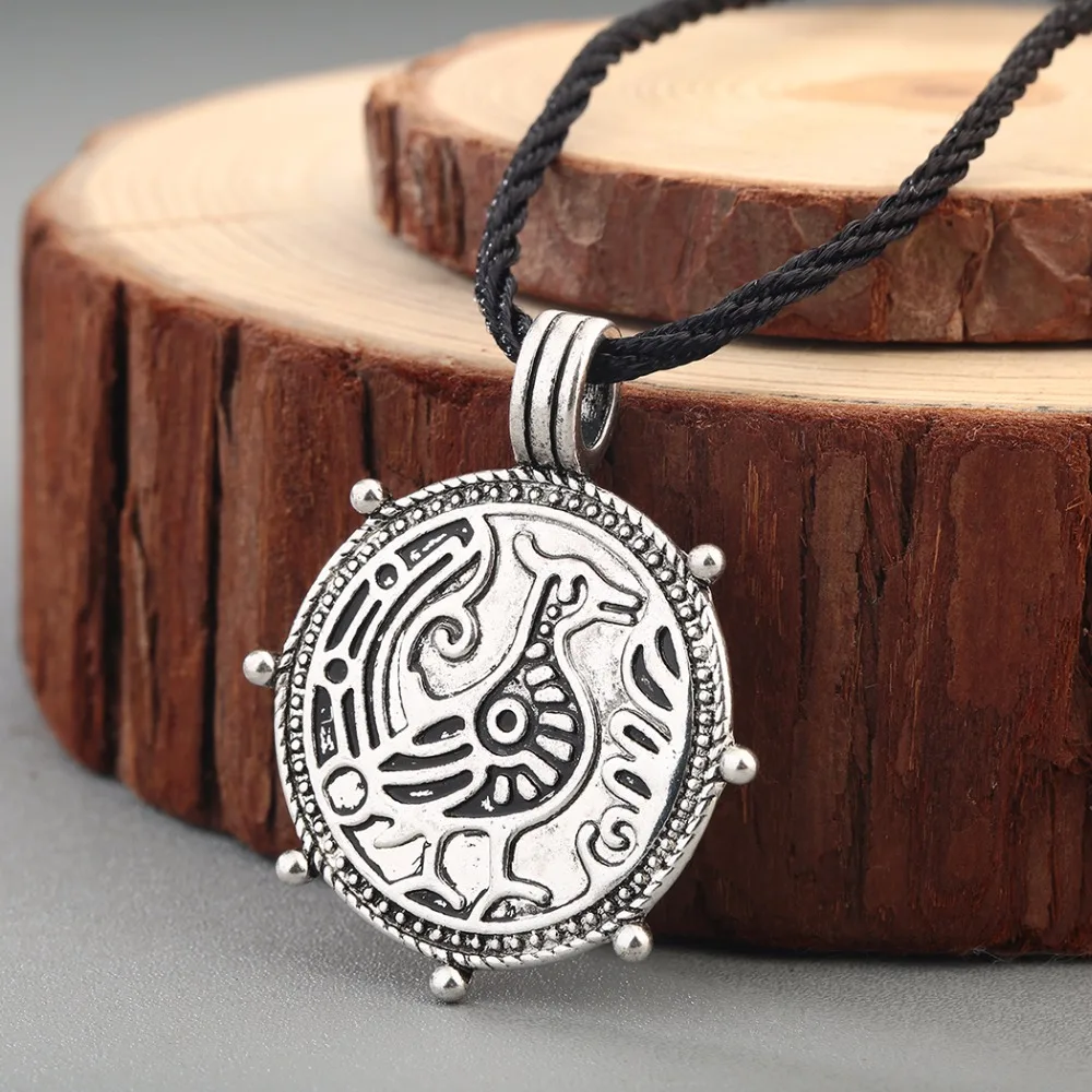 12 CHENGXUN ориентиром ожерелье-Компас талисман Viking Старший ФУТАРК кулона Valknut языческий амулет вегвизир скандинавский, норвежский подарок - Окраска металла: 12