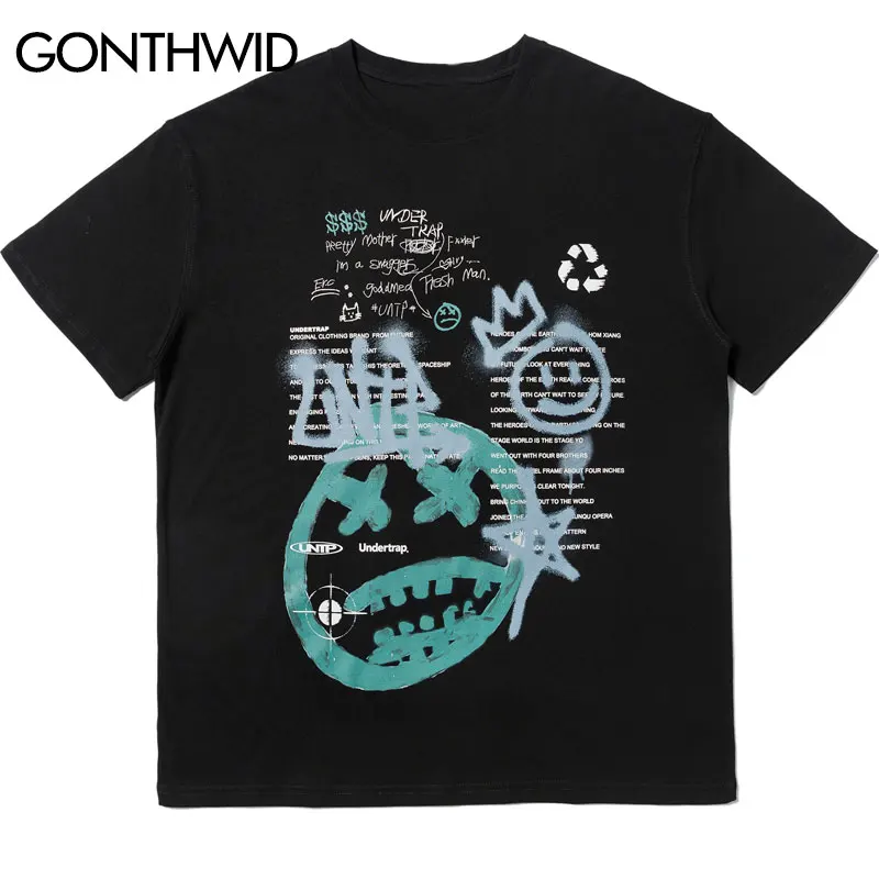 Мужские хипстерские футболки GONTHWID повседневные в стиле хип хоп с коротким