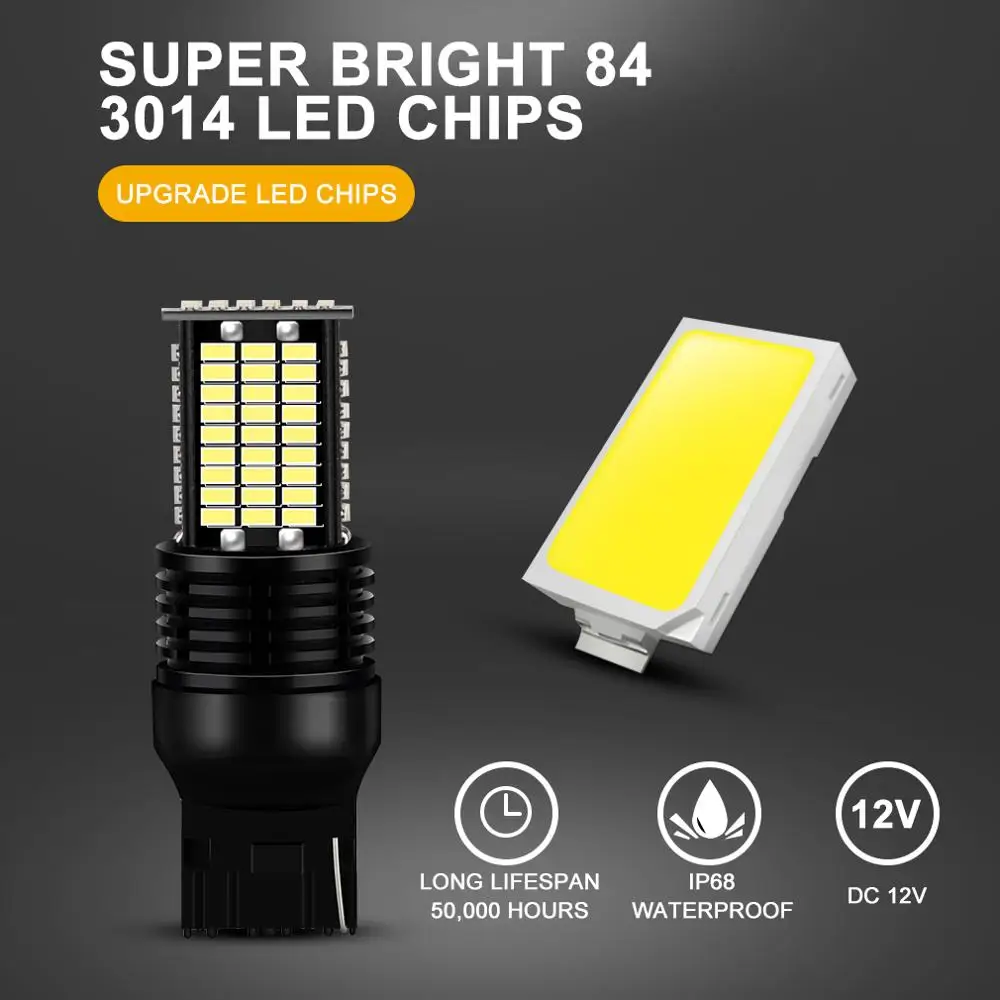 Светодиодная лампа T20 W21/5W 7443 7440 W21W 84SMD 3014 чипы автомобиля светодиодная