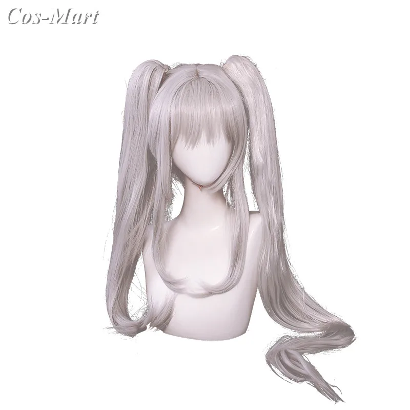 

Wigs Hot Mobile Game DATE A LIVE Tokisaki Kurumi Cospaly Cute Silver Double Ponytail Unisex Role Play Accessories