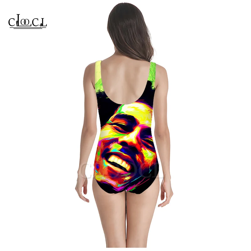 CLOOCL Singer regae Creator Bob Marley Цельный купальник с 3D принтом для девочек купальный костюм