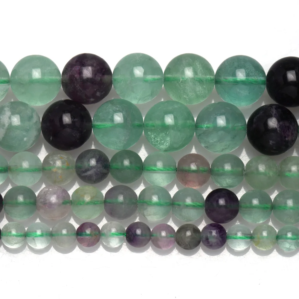 Бусины из натурального камня разноцветные Круглые Из флюорита нить 15 5 дюйма 4 6 8 10