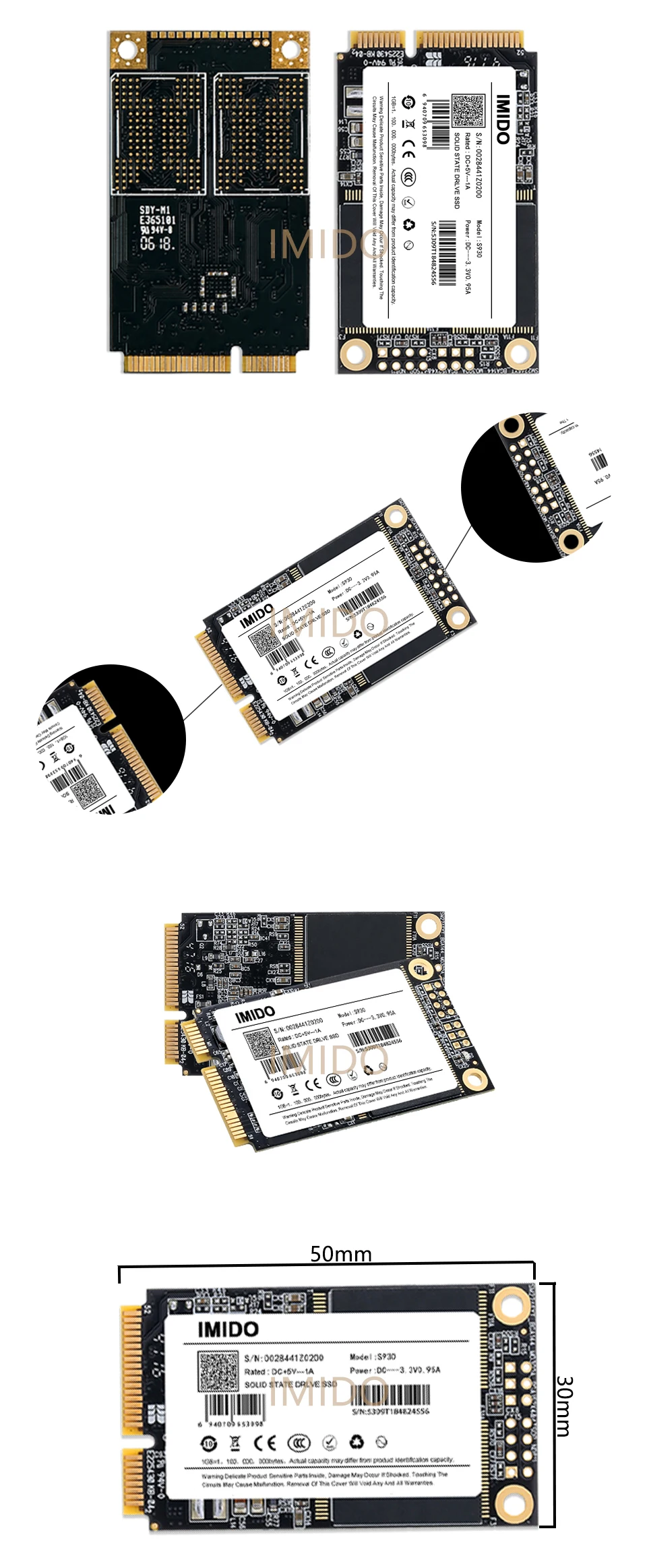 IMIDO mSATA SSD 128gb 256gb 512GB mSATA SSD 1 ТБ HDD для компьютера 3X5 Внутренний твердотельный жесткий диск для ноутбука