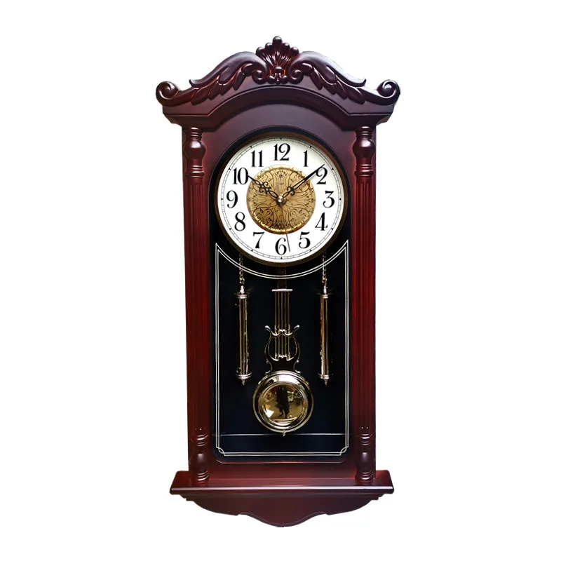 

Большие настенные часы с маятником, роскошные деревянные бесшумные настенные часы в стиле ретро для гостиной, винтажные часы, настенные час...