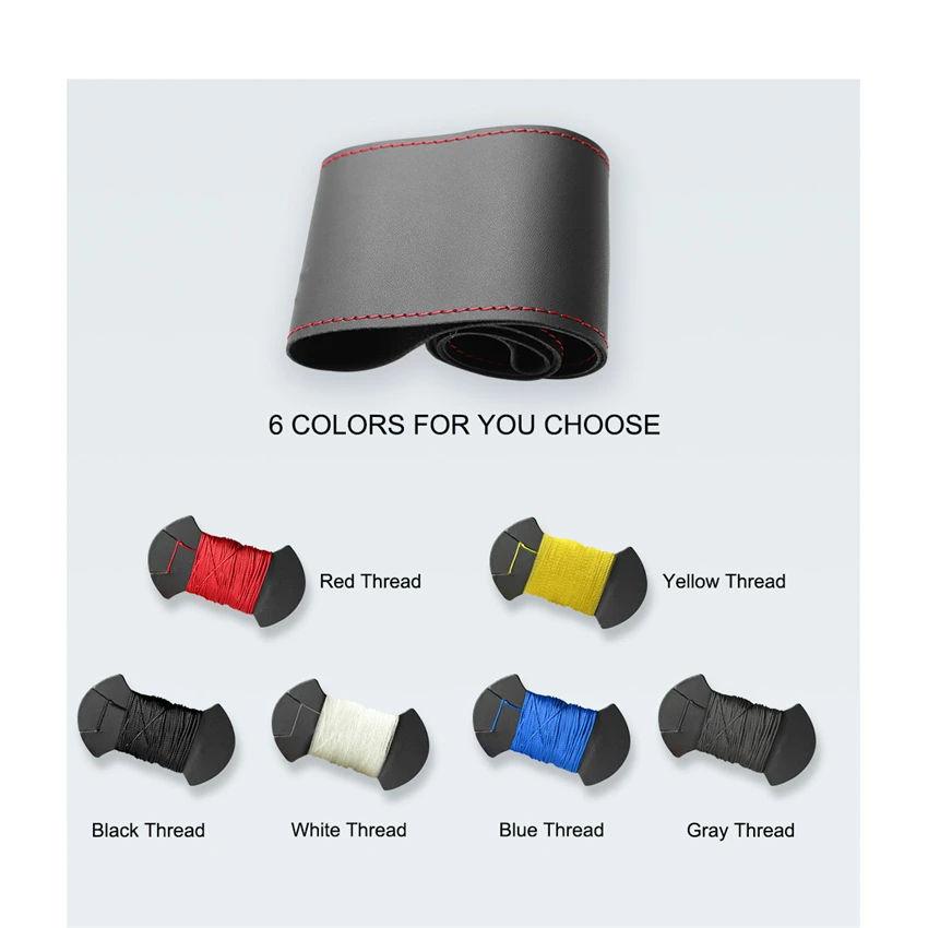 

Covers for 14-inch wheels Steering wheel braid Microfiber Leather Car accessories Car-Styling Automobile Interior Accessory