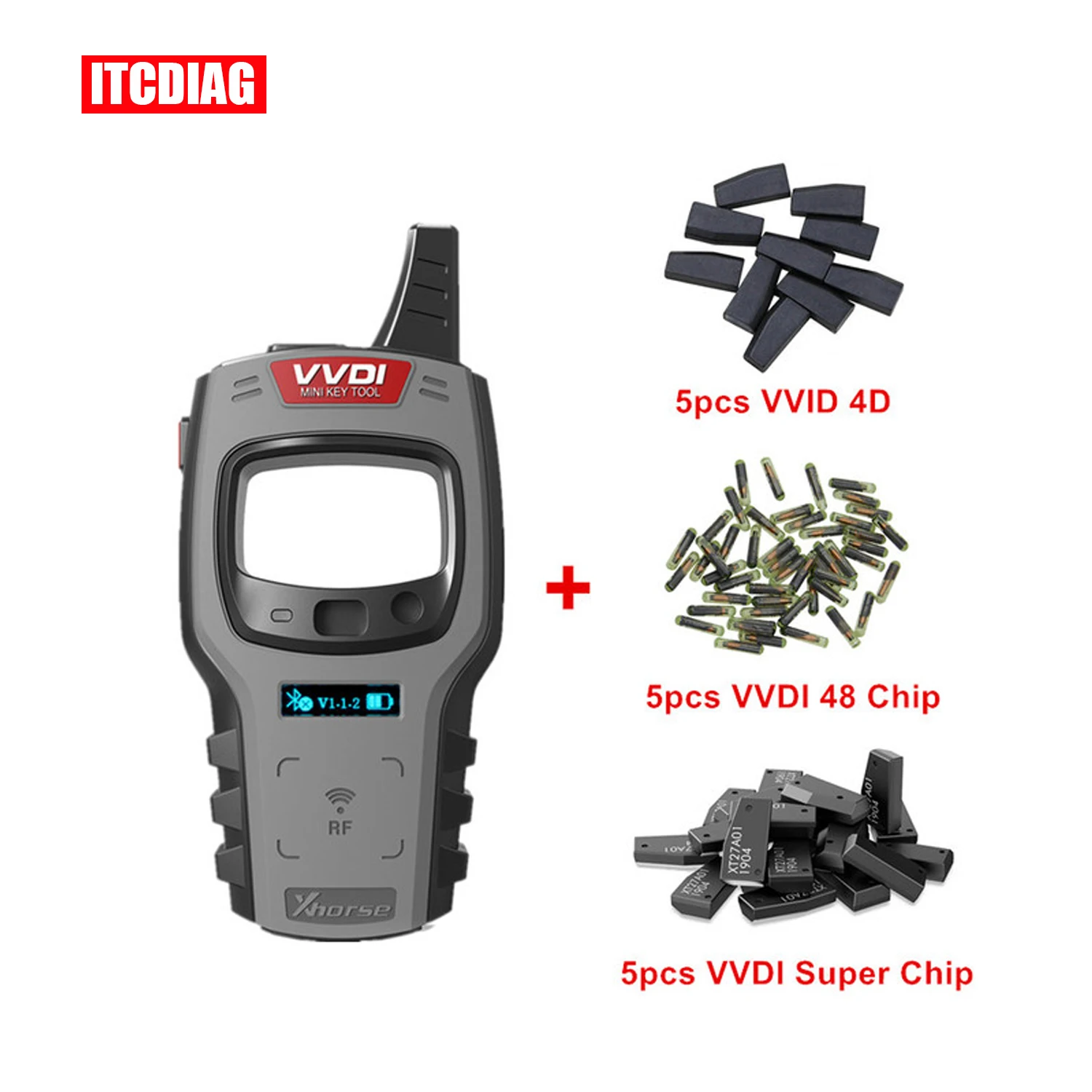 

Xhorse VVDI Mini Key Tool Remote Key Programmer Support IOS and Android system with free 15pcs Chips