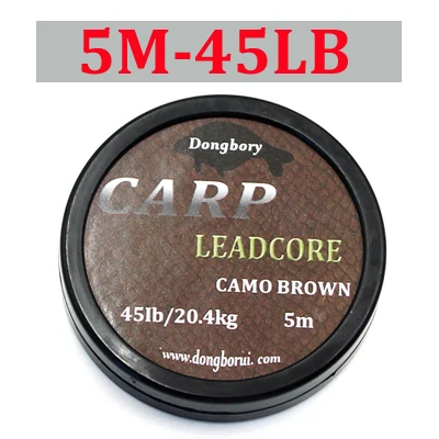 5 м леска для карпфишинга Leadcore Карп Hooklink Плетеный 12 нитей свинцовый ядро лидер быстротонущий карп линия камуфляжные снасти для ловли Карпов провода - Цвет: 1PC-5M-45LB