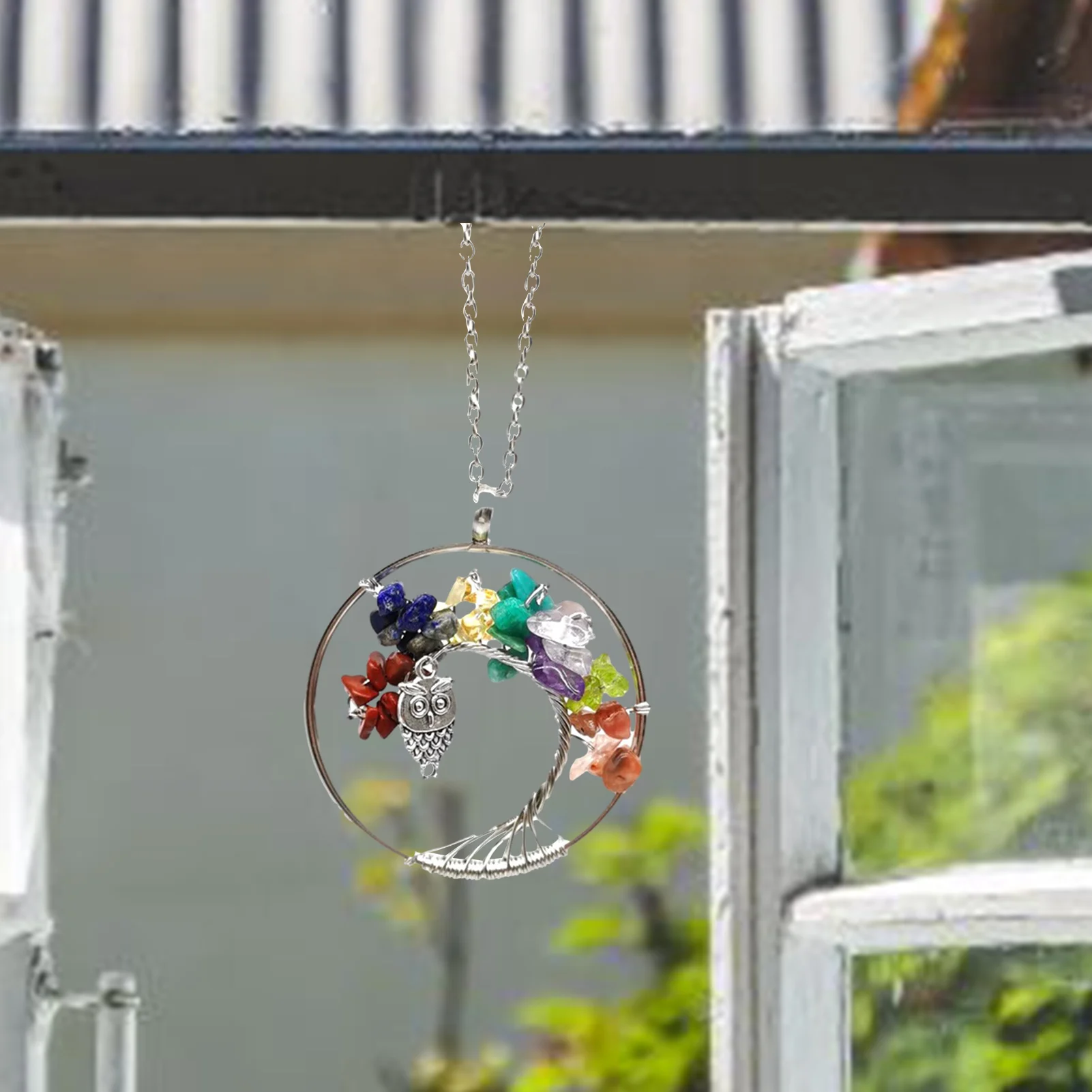 

Ожерелье маятниковая Подвеска из натурального камня для женщин, ожерелья с исцеляющими кристаллами, подвески, украшения рейки