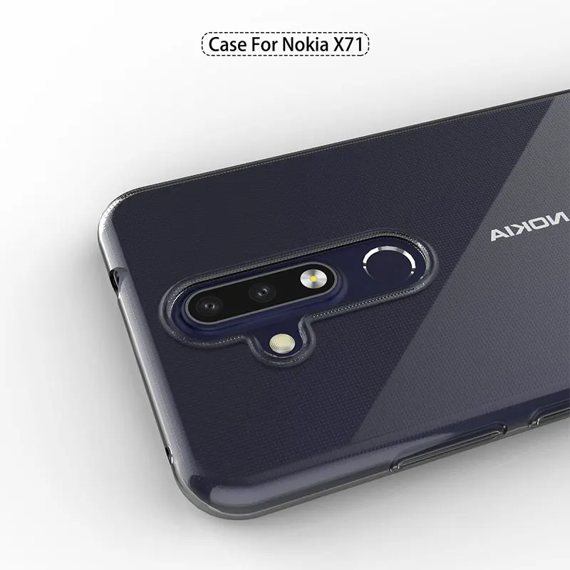 Прозрачные мягкие ТПУ чехлы для Nokia X71/8 1 Plus 2019 тонкий прозрачный силиконовый 360