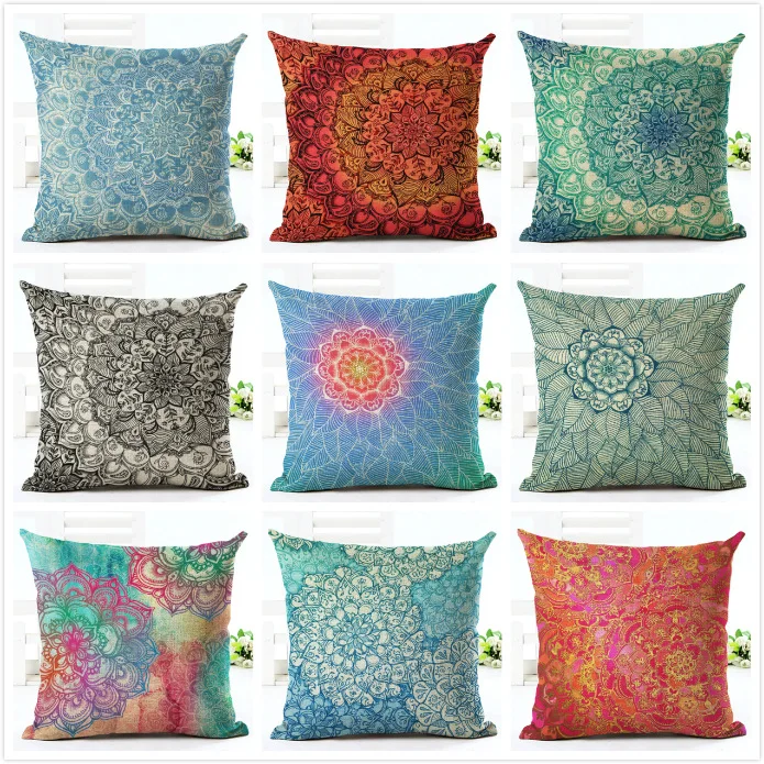 Разноцветный декоративный чехол для подушки наволочка с геометрическим