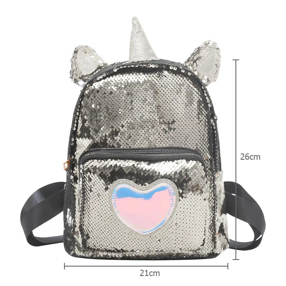

Sequins Heart Print Travel Backpacks Portable Women Backpack Casual Glitter Girls School Women Shoulder Bags