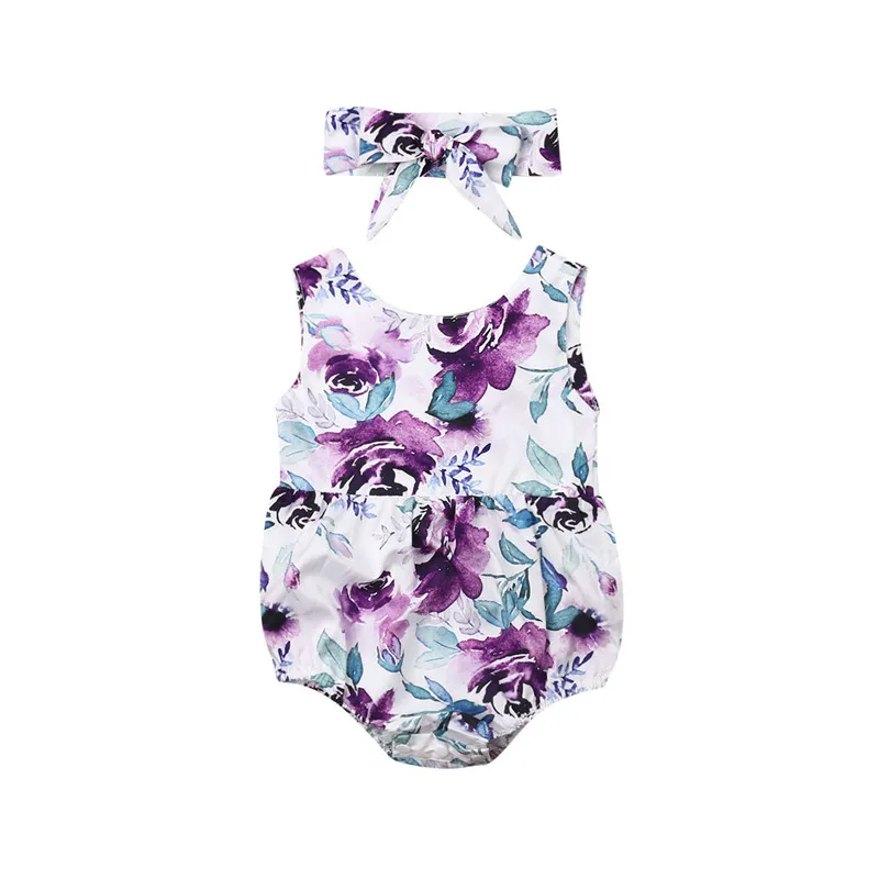 Pudcoco Милая новорожденная девочка малыш Boho Цветочный комбинезон комплект одежды