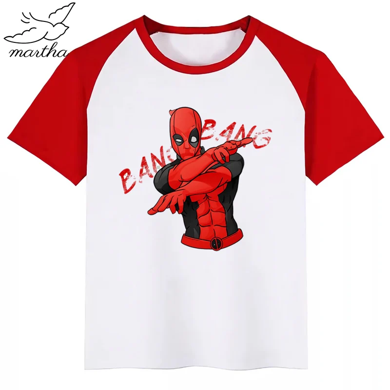 Футболка с принтом Dead Pool забавная одежда Детская летняя футболка модная детская