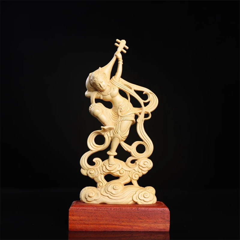 

Boxwood Carving Dunhuang Feitian Four-tone Ladies Home Decoration Classical Four Beauties Handicraft Ornaments