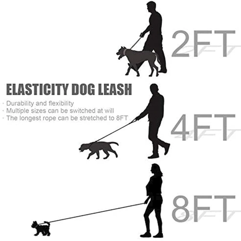 

Dog Leash, Elastic Dog Leash, Small and Medium-Sized Dog Leash, Dog Leash, with Non-Slip Handle and Reflective Strip