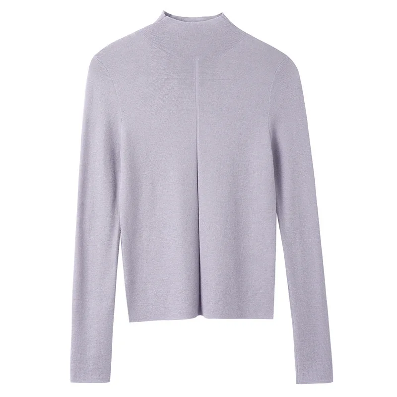Fall and Winter 2019 New pullover Women's Basics Bottoming Knitwear Wild Pullover Sweater Half Turtleneck women 19068 | Женская