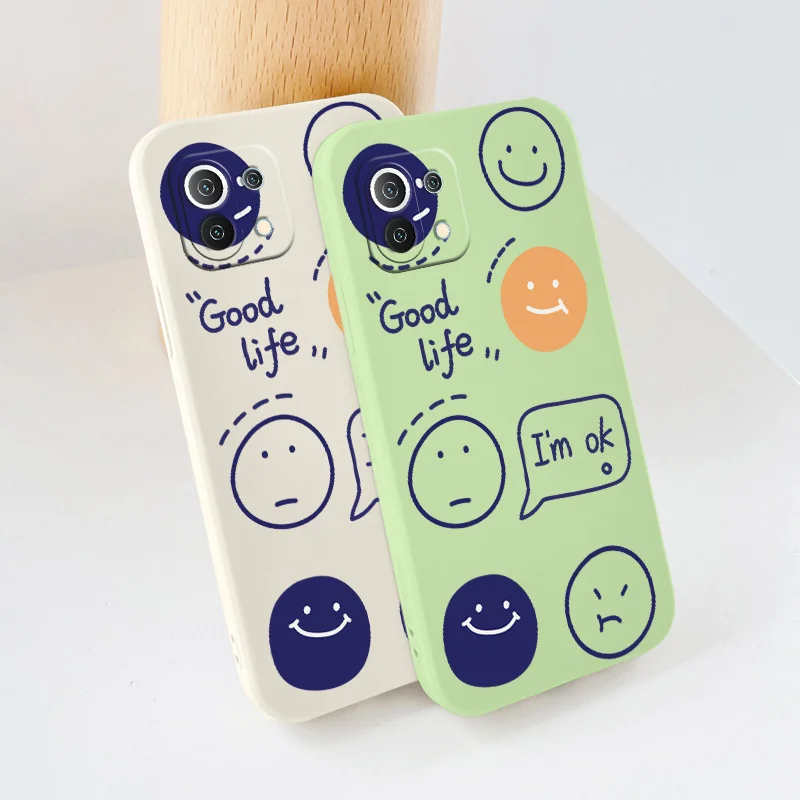 

Alphabet Smiley Soft Case For Xiaomi Mi 11 lite Ultra 11i 10T 9T Pro Lite 10 10S 9 8 lite Pro Poco F2 X2 F3 Pro Phone Cover