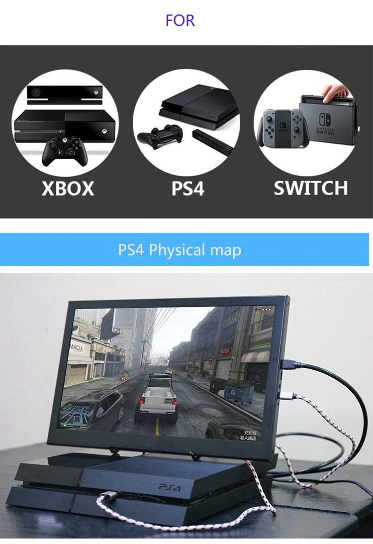 15,6 дюймов 1080P HD ips портативный монитор USB power(5 V) 2 Mini HDMI вход для Raspberry Pi 3 B 2B сенсорный экран с кожаным чехлом