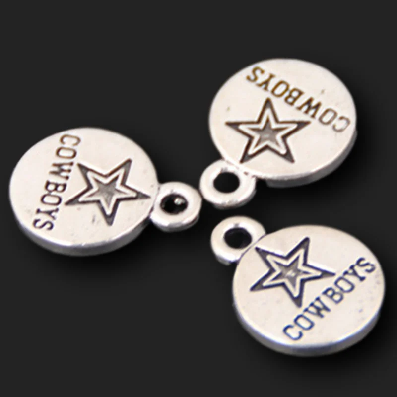 

20pcs Antique Sliver Cowboys Round Tag Charm Pendant DIY Handmade Jewelry Accessories 12*16mm A24