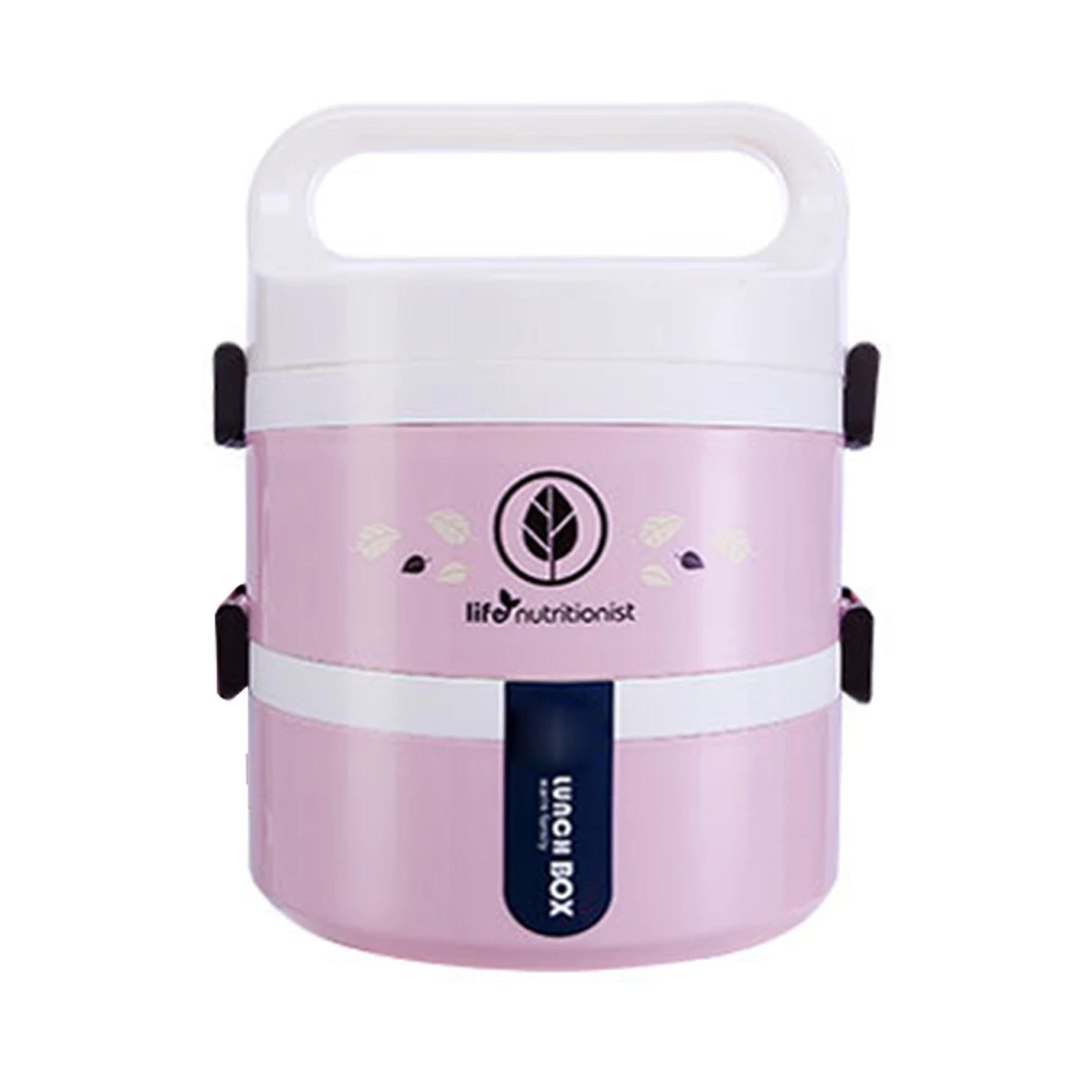 

Double Layer Food Storage Lunch Box for Microwave Heating with Tableware Bento Boxes THIN889