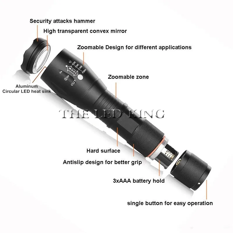12000 люмен CREE XM-L T6 L2 светодиодный вспышка светильник Перезаряжаемые