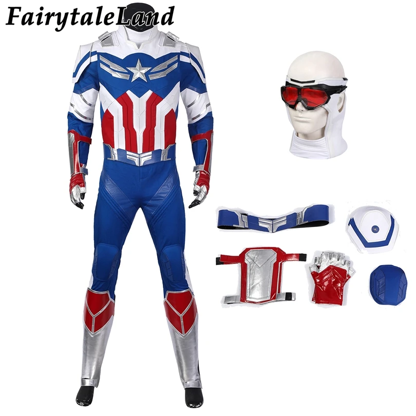 

Falcon And Winter Soldier Cosplay Costume Captain Sam Uniform Halloween Carnival Role-playing Outfit With Shoes