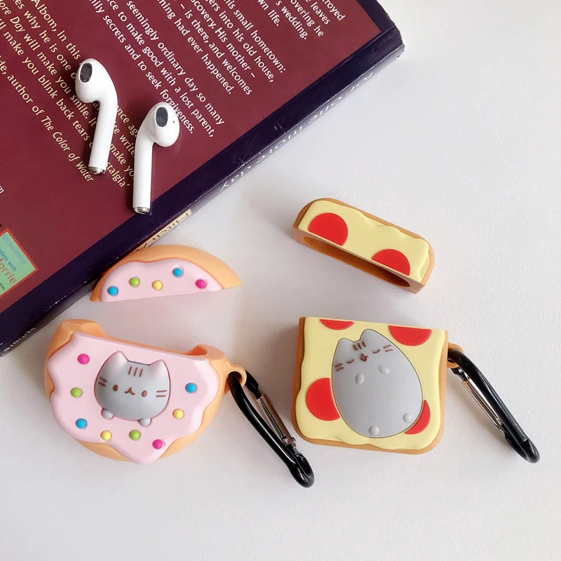 Мягкий силиконовый чехол Airpods для Apple Airpods 1/2 с мультяшным медведем, силикагелевый чехол для зарядки наушников, чехол с защитой от потери