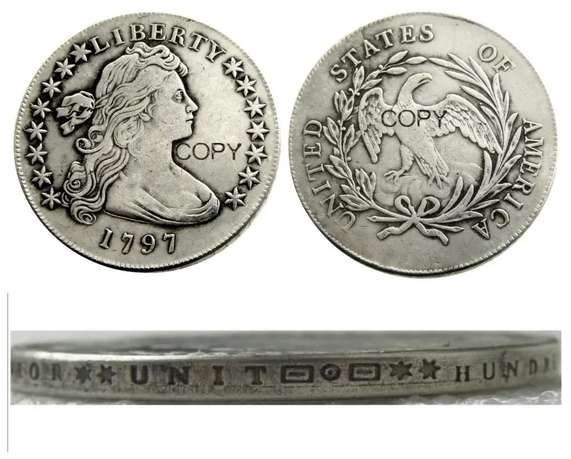 США 1797 Liberty доллар Посеребренная копия монеты|Безвалютные монеты| |