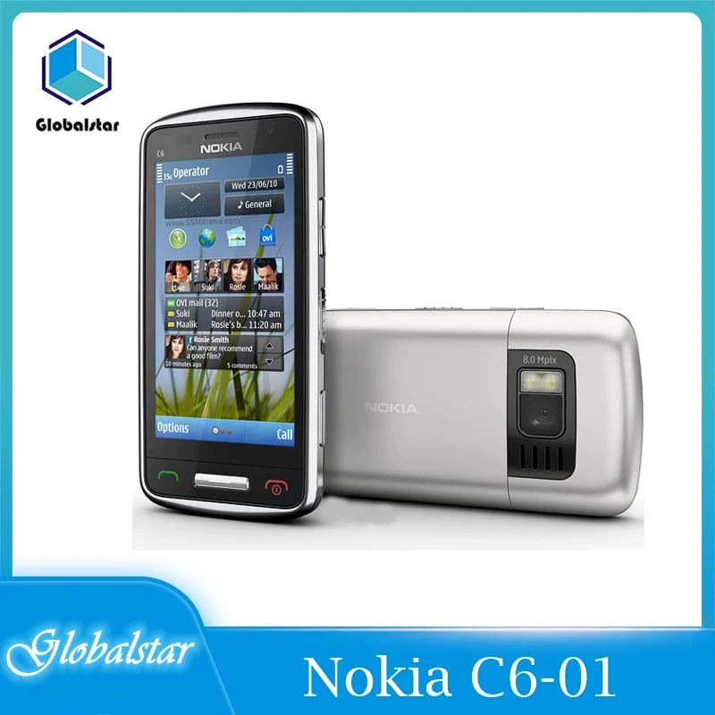 nokia c6 01 refurbished origina unlocked 3 2inch cell mobile phone gsm 3g wifi gps 8mp 1gb internal memory free shipping free global shipping