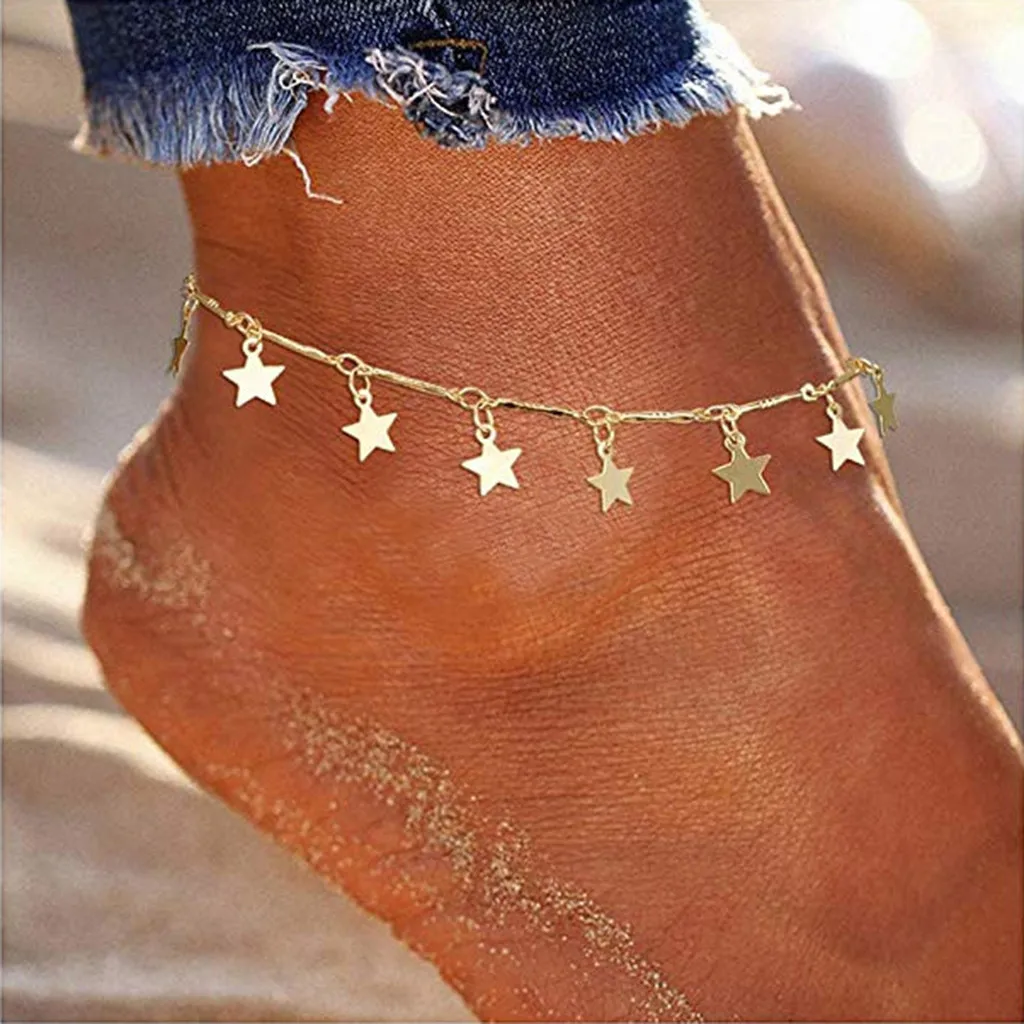 Трендовая цепочка для ног Boho Пляжное ювелирное изделие многослойный ножной
