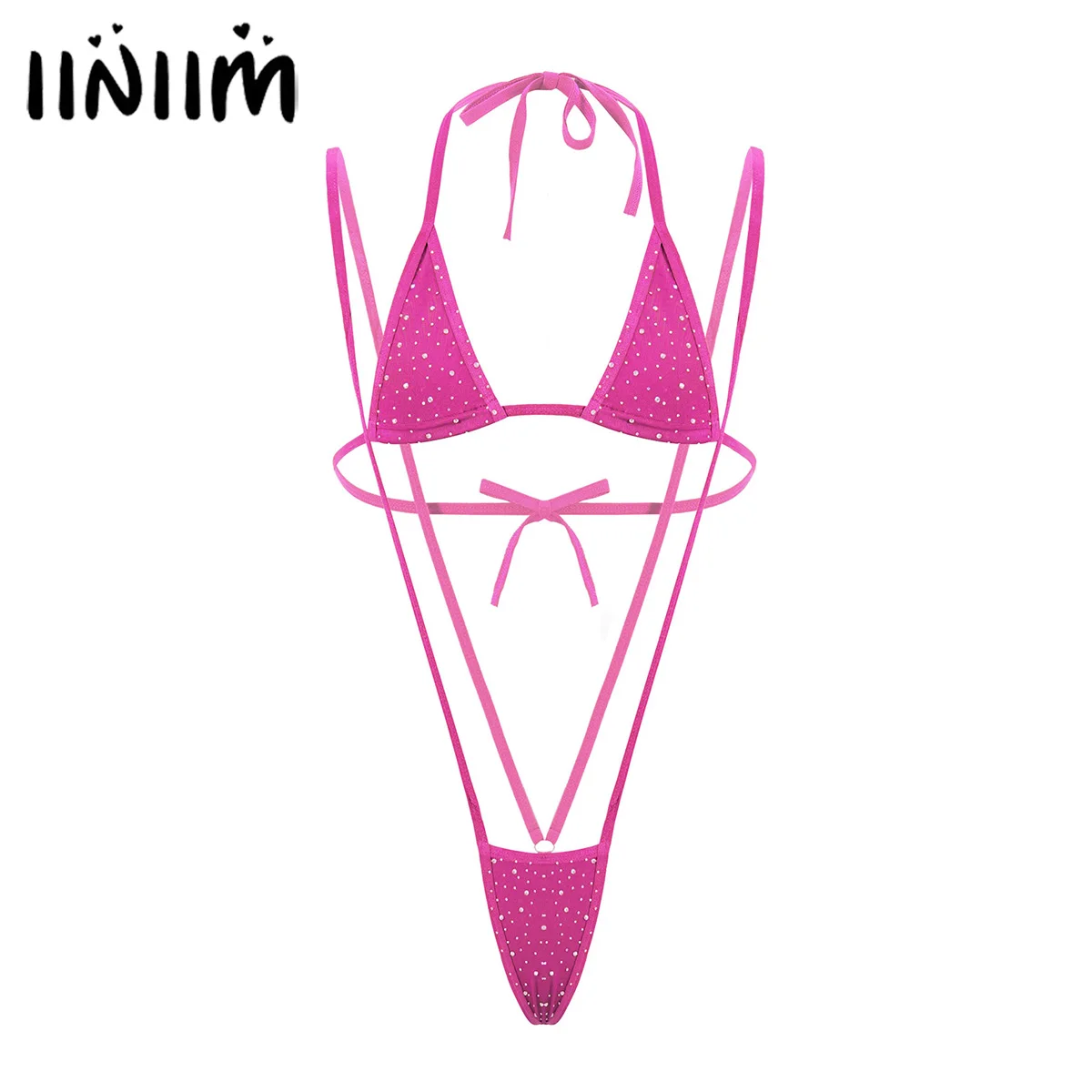 

Женская летняя обувь, бикини, набор, блестящие стразы, нижнее белье, костюм для шнуровка купальники бикини для загара набор с лямкой через ше...