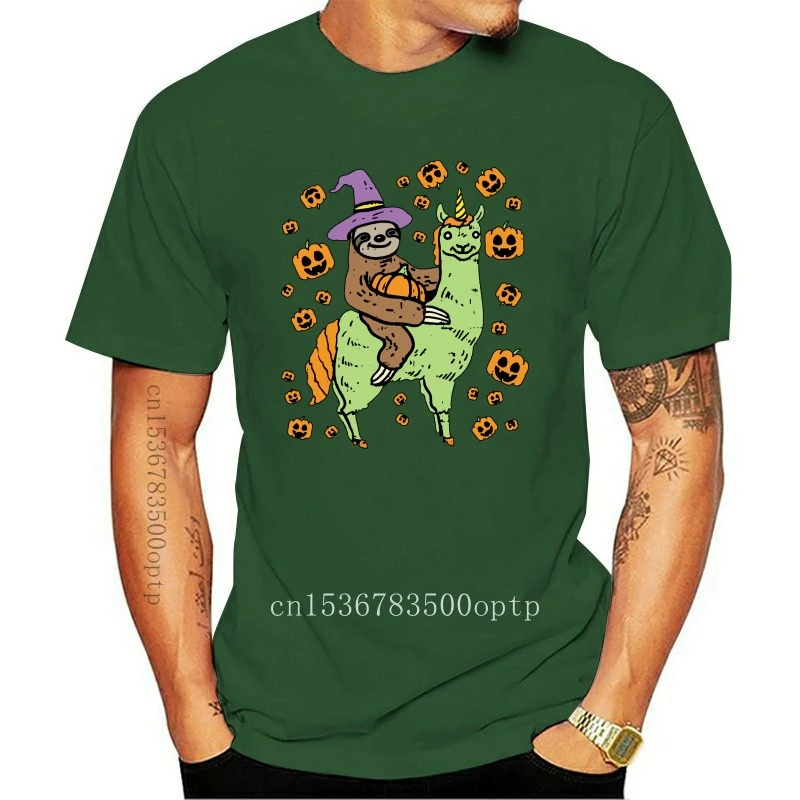 

Sloth Wizard Riding Llama Pumpkins Funny Halloween Costume Black, Navy T-Shirt S Personality Custom Tee Shirt