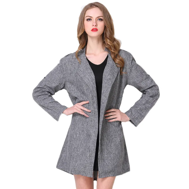 

Long Sleeve Jacket For Women 2021 Spring Autumn New Fashion Casual All-match Plus Size Loose Solid Color Jacket Female LR1139