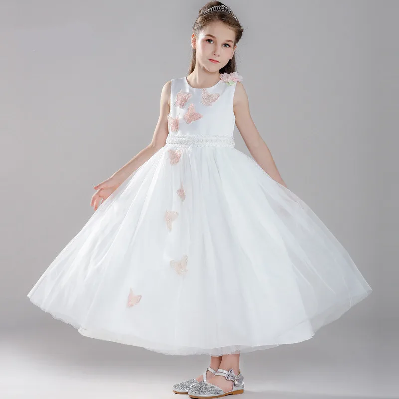 

Gorgeous Butterfly Flower Girls Dresses Children Sleeveless Tulle Long Dress Teenager Formal Girls Princess Dress Kids Clothes