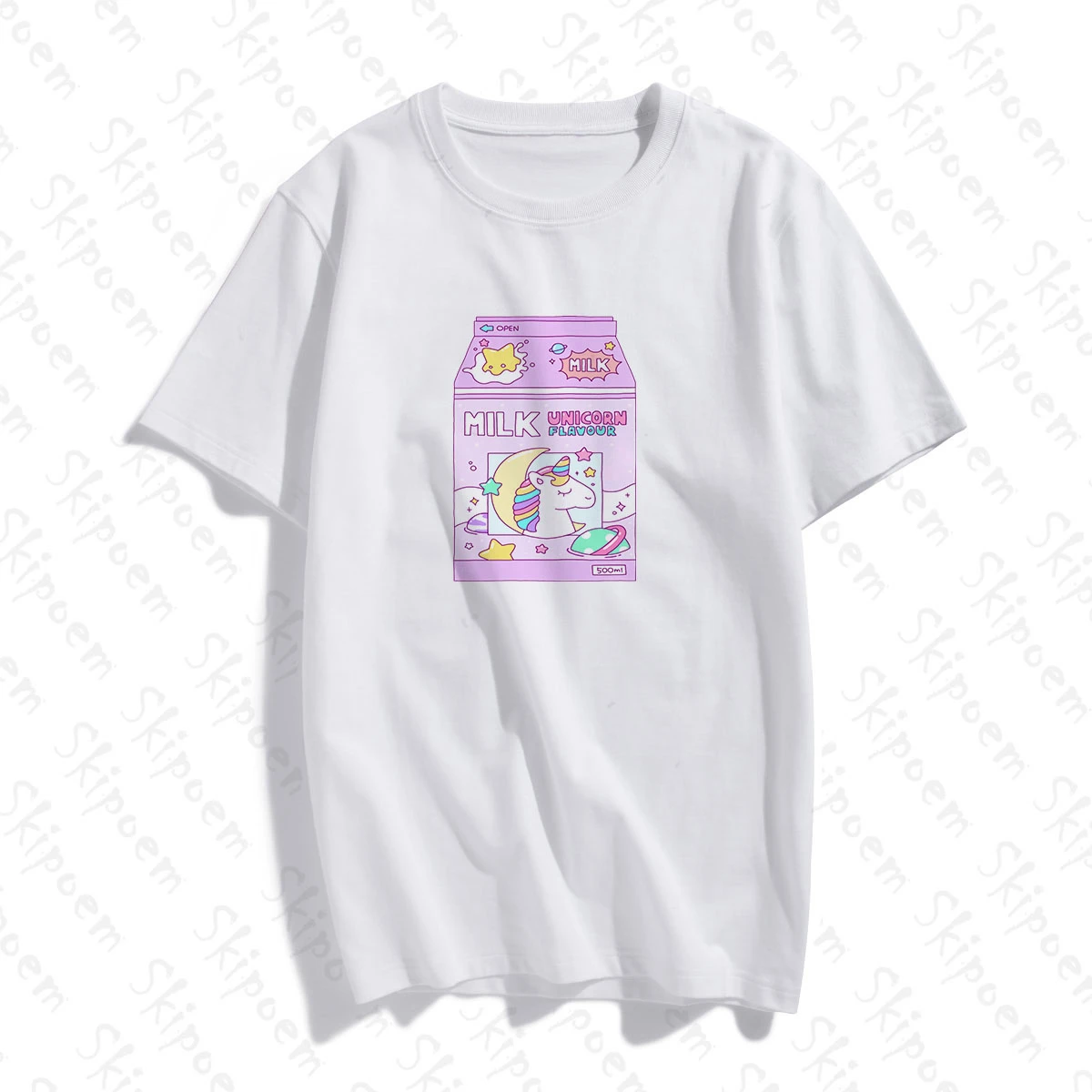 Kawaii японский Единорог молоко футболка для женщин Винтаж Harajuku эстетическое