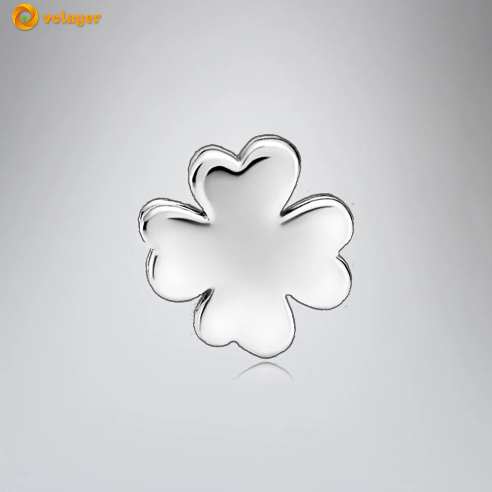 Volayer бусины из стерлингового серебра 925 проложить четырехлистный клевер клипсы
