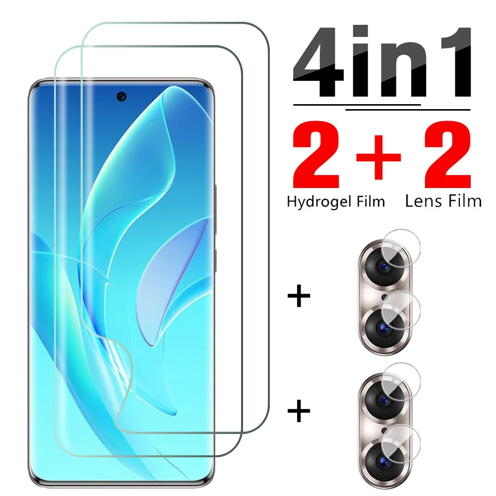 

4-в-1 гидрогелевая пленка для Honor 60 Pro защита экрана для Honor 50 30 20 Pro Plus 30i 20i 10i 10XLite защитная пленка для объектива камеры